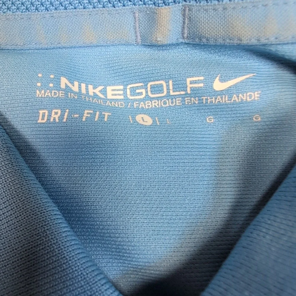 Nike Shirt Mens L Blue Golf Polo‎ Dri Fit Casual Comfort Preppy Athletic